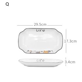 Nordic Tableware Set Bowl And Plate Combination Household Simple Ceramic (Option: Q)