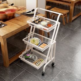 Dolly Parallel Folding Portable Stall Rack Shelving (Color: White)