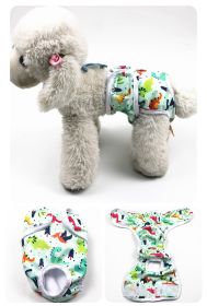 Pet Diapers Mother Dog Physiological Pants (Option: Dinosaur-L)