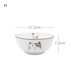 Nordic Tableware Set Bowl And Plate Combination Household Simple Ceramic (Option: H)