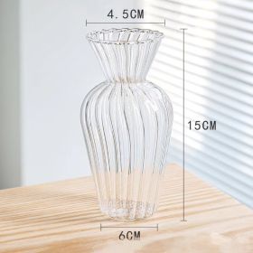 Clear Glass Vase Living Room Decoration Flower Ware (Option: C)