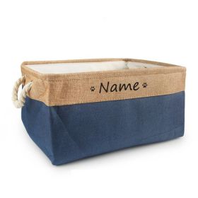 Personalized Dog Toy Basket Free Print Pet Storage Box Cat (Option: 41x32x21cm-H)