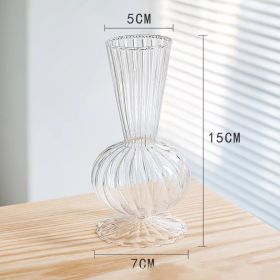 Clear Glass Vase Living Room Decoration Flower Ware (Option: D)