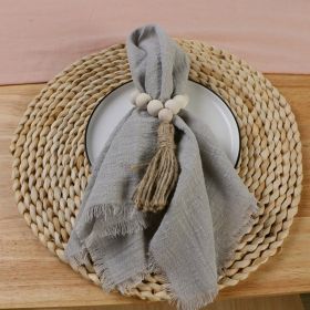 Western Restaurant Cafe Placemat Cloth Folding Flower Saliva Cloth Cup (Color: Light grey)