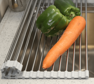 Folding Kitchen Drain Sink Rack Stainless Steel (model: 20 L, Color: silver)