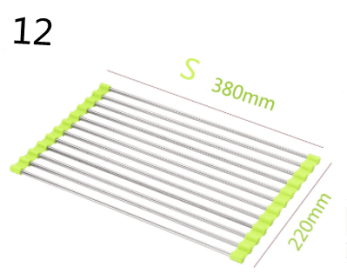 Folding Kitchen Drain Sink Rack Stainless Steel (model: 12 S, Color: Green)
