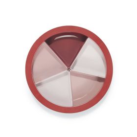 Segmental Sealed Small Plate Fruit Multi Lattice Candy Box With Lid (Option: Crimson)