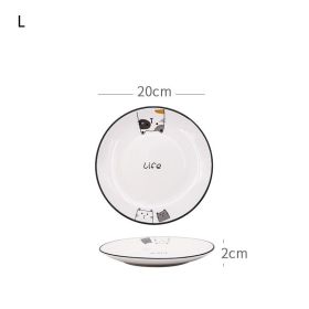 Nordic Tableware Set Bowl And Plate Combination Household Simple Ceramic (Option: L)