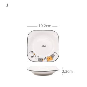 Nordic Tableware Set Bowl And Plate Combination Household Simple Ceramic (Option: J)