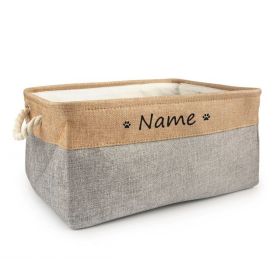 Personalized Dog Toy Basket Free Print Pet Storage Box Cat (Option: 41x32x21cm-G)